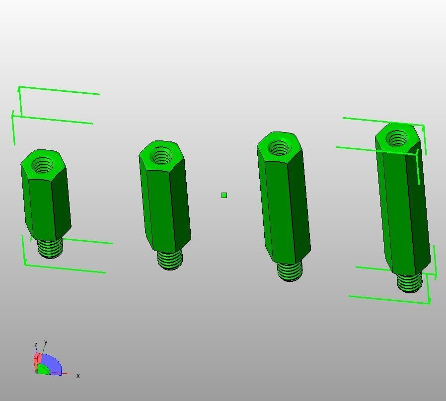 M8 Hexagonal Stud Male-Female Connector 3D print model_20
