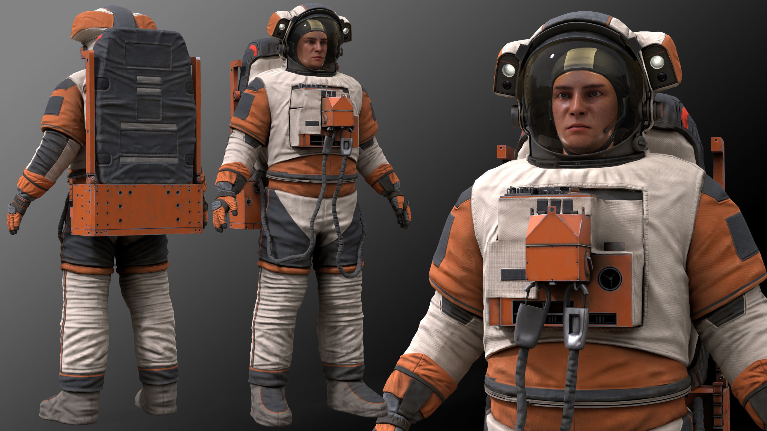 CS05 Space Suit V1 LITE VERSION Low-poly 3D model_2