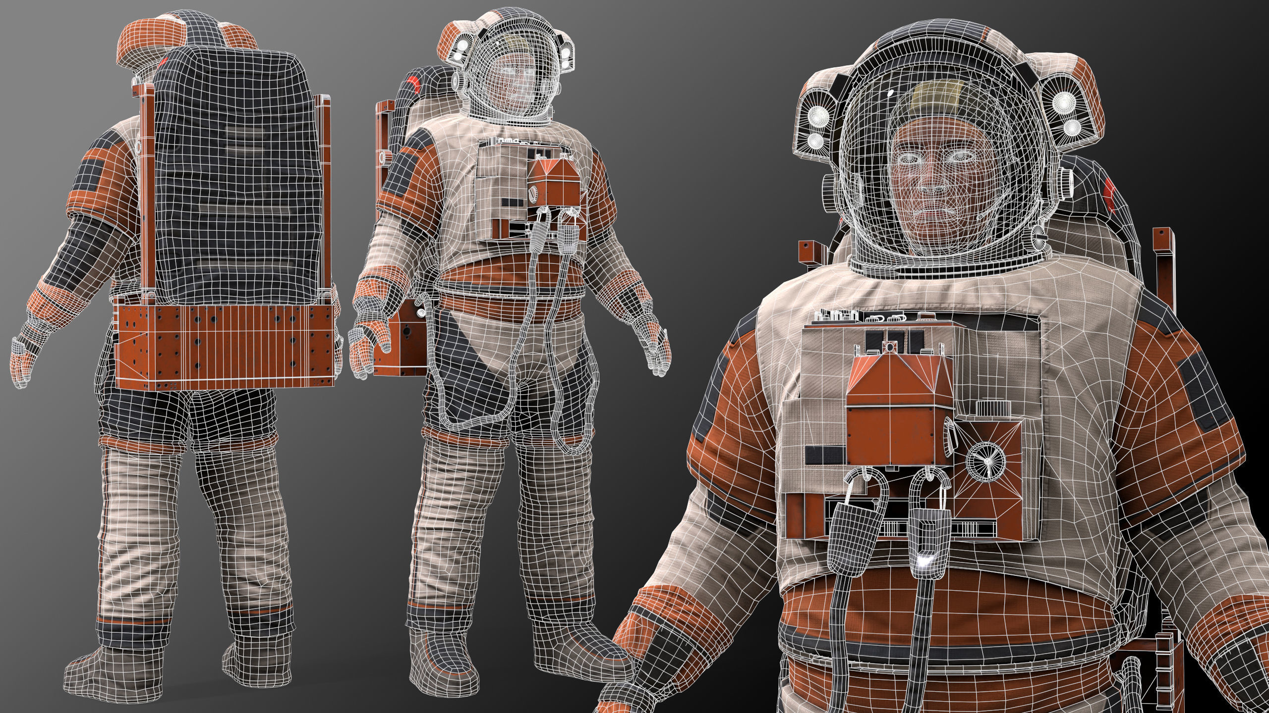 CS05 Space Suit V1 LITE VERSION Low-poly 3D model_3
