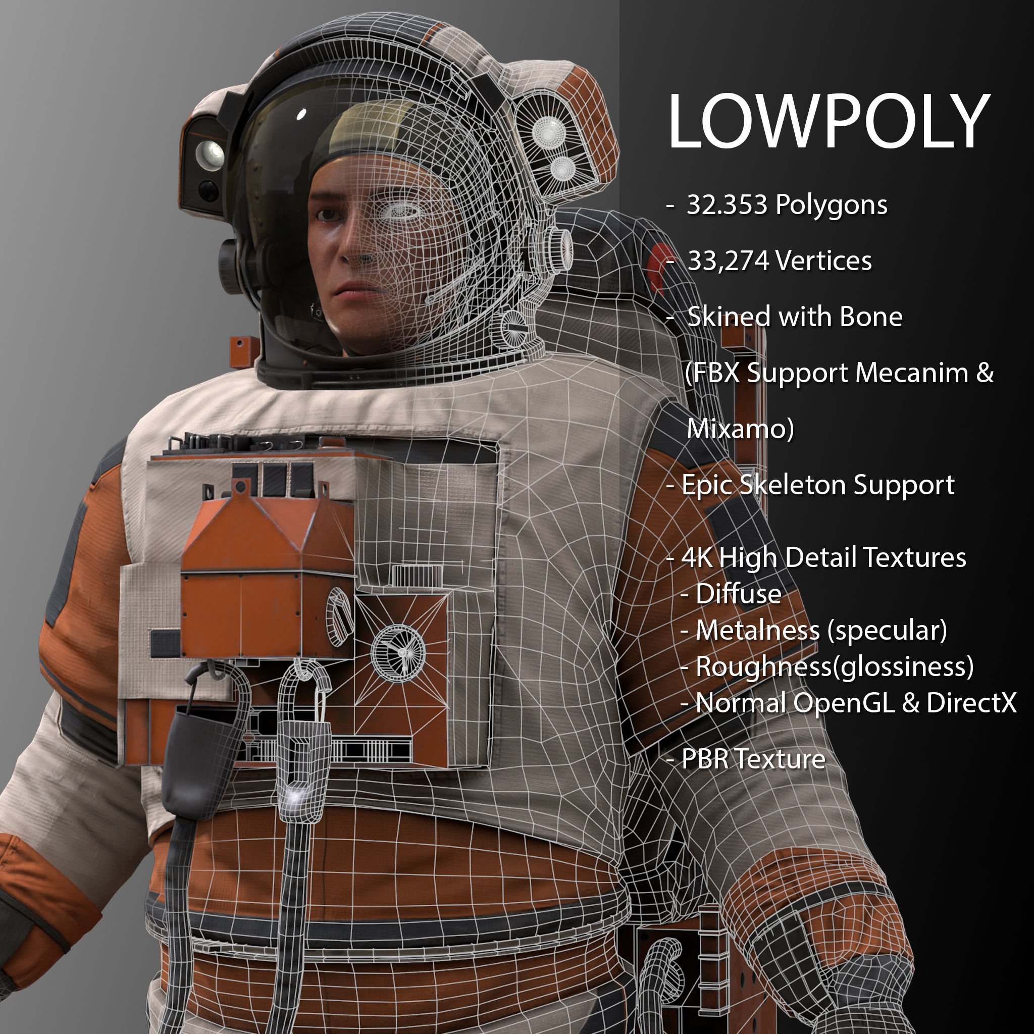 CS05 Space Suit V1 LITE VERSION Low-poly 3D model_1