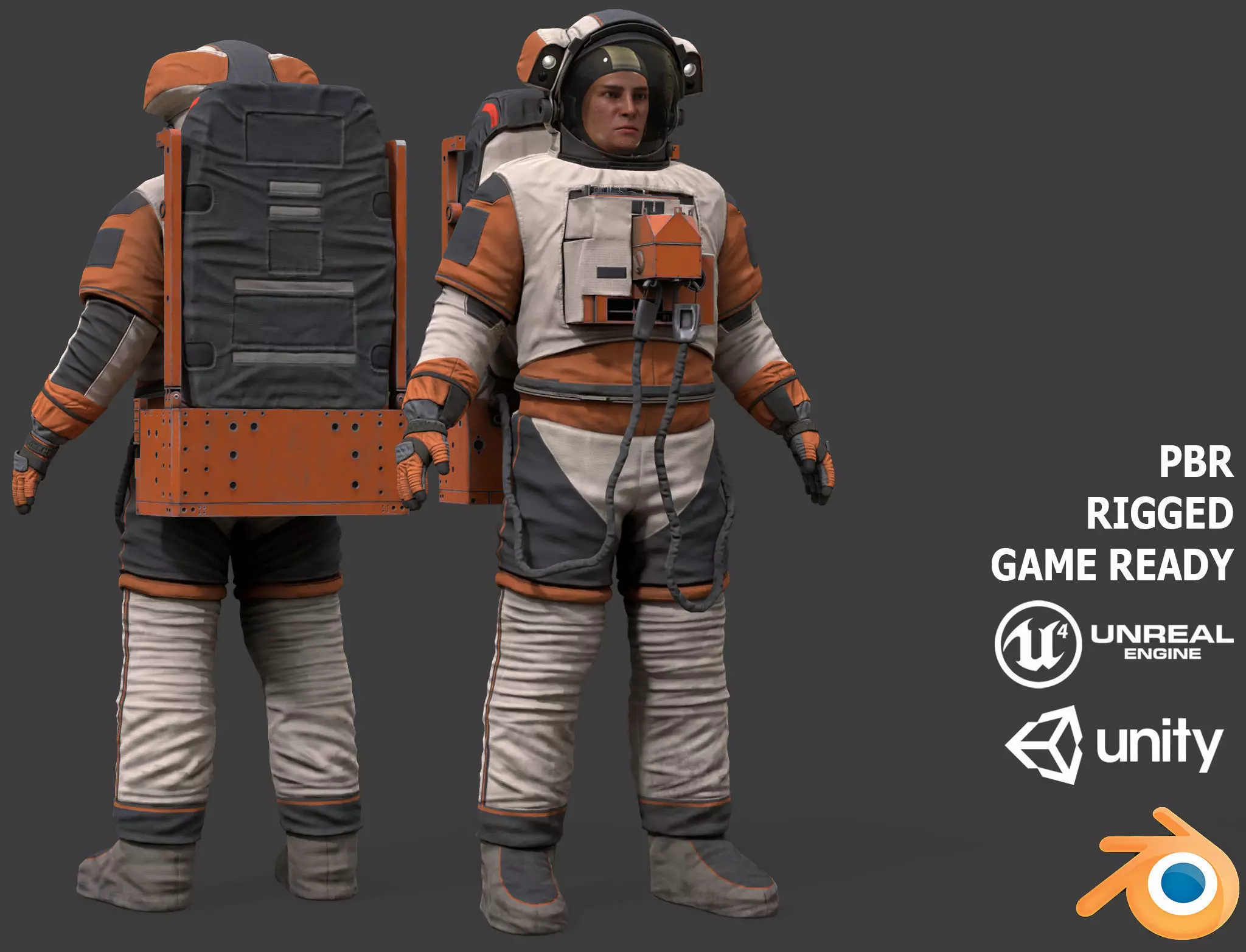 CS05 Space Suit V1 LITE VERSION Low-poly 3D model_0