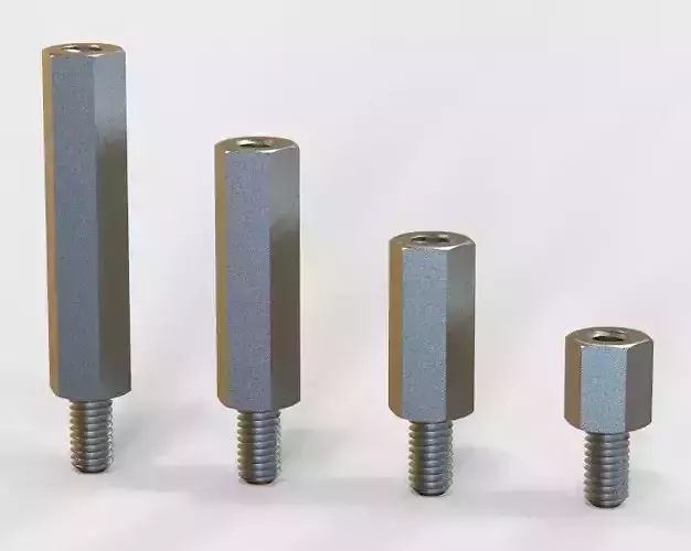 10 Hexagonal Stud Male-Female Connector 3D print model