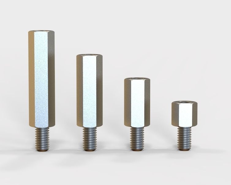 M12 Hexagonal Stud Male-Female Connector 3D print model_34