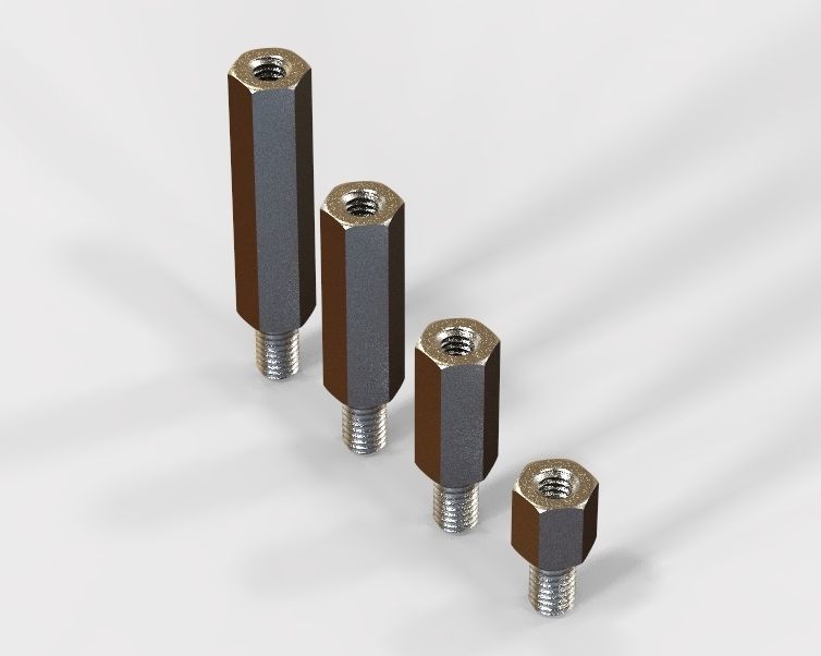 M12 Hexagonal Stud Male-Female Connector 3D print model_33