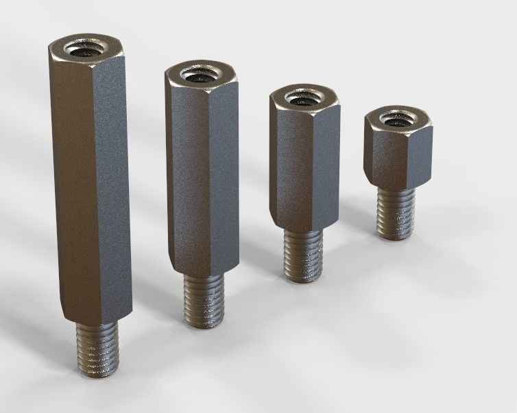 M12 Hexagonal Stud Male-Female Connector 3D print model_37