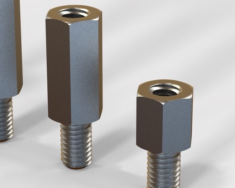 M12 Hexagonal Stud Male-Female Connector 3D print model_32