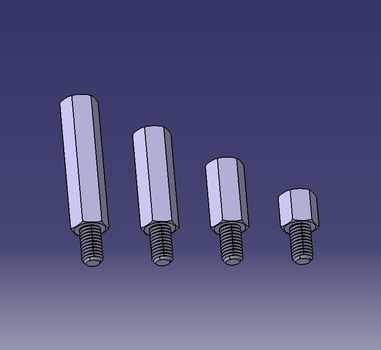 M12 Hexagonal Stud Male-Female Connector 3D print model_22