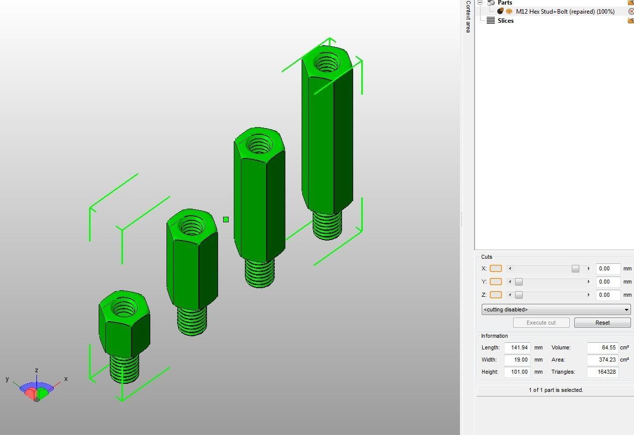 M12 Hexagonal Stud Male-Female Connector 3D print model_18