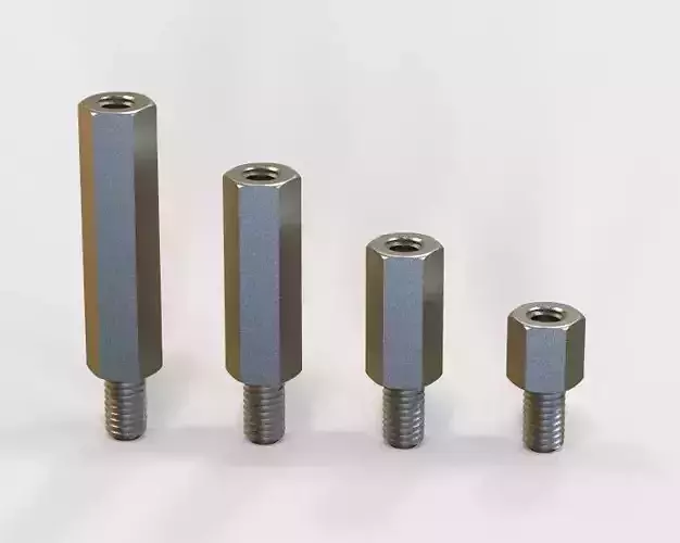 M12 Hexagonal Stud Male-Female Connector 3D print model