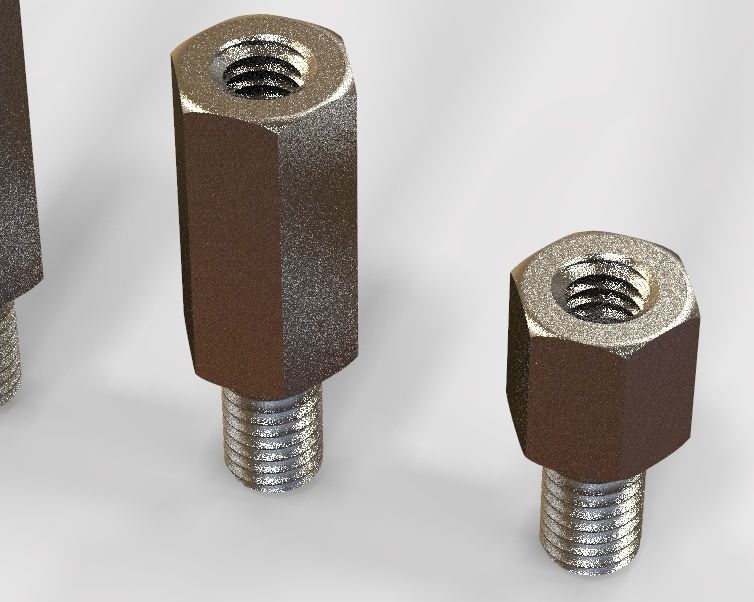 M12 Hexagonal Stud Male-Female Connector 3D print model_30