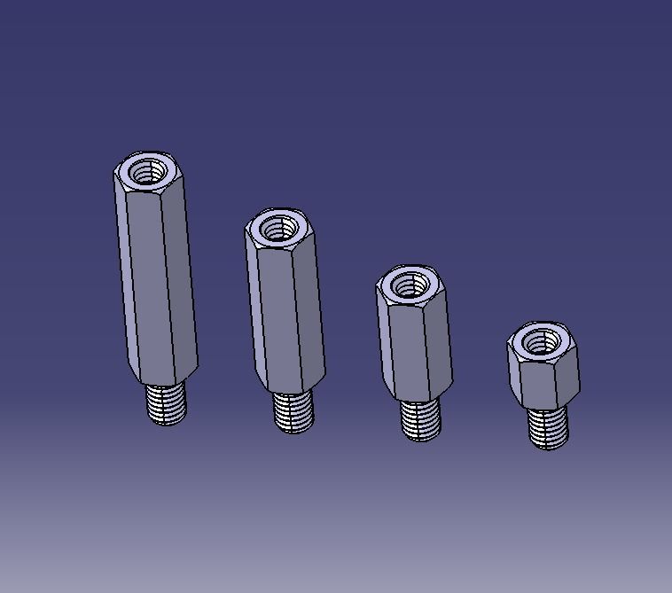 M12 Hexagonal Stud Male-Female Connector 3D print model_8