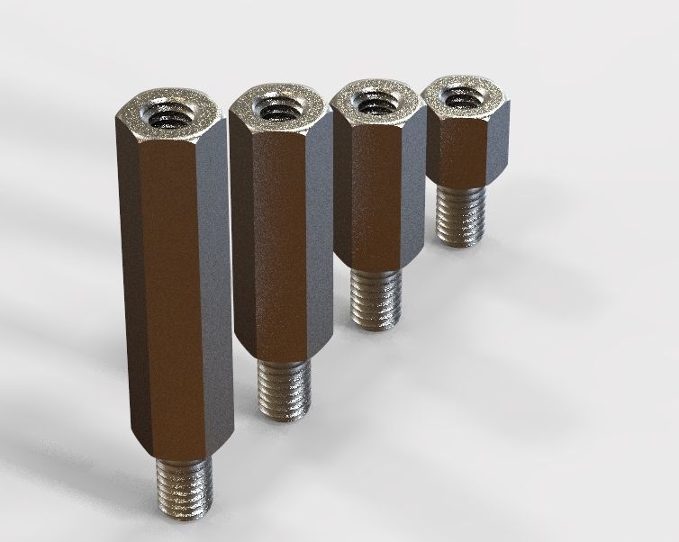 M12 Hexagonal Stud Male-Female Connector 3D print model_36