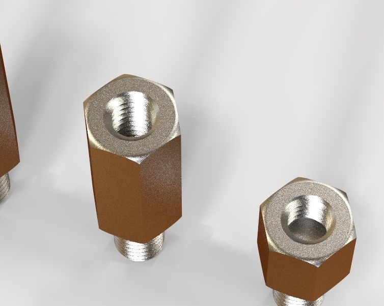 M12 Hexagonal Stud Male-Female Connector 3D print model_31