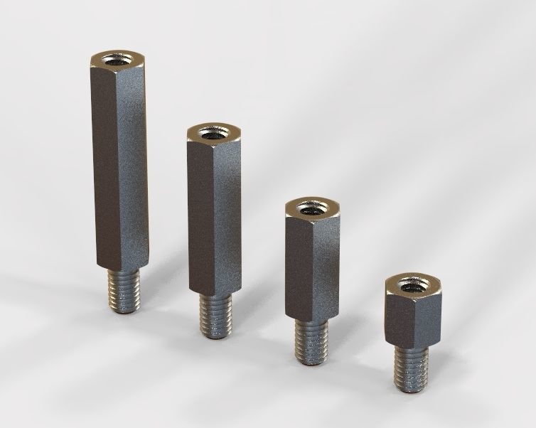 M12 Hexagonal Stud Male-Female Connector 3D print model_1