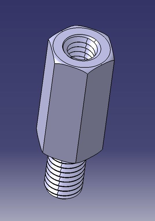 M12 Hexagonal Stud Male-Female Connector 3D print model_13
