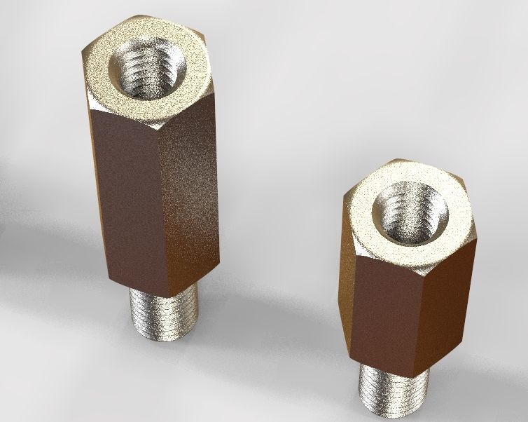 M14 Hexagonal Stud Male-Female Connector 3D print model_35