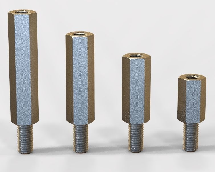 M14 Hexagonal Stud Male-Female Connector 3D print model_1