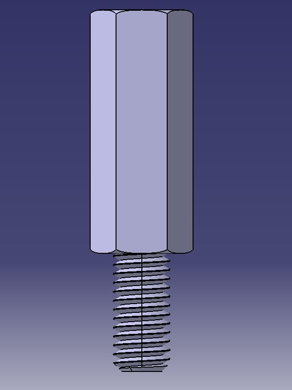 M14 Hexagonal Stud Male-Female Connector 3D print model_12