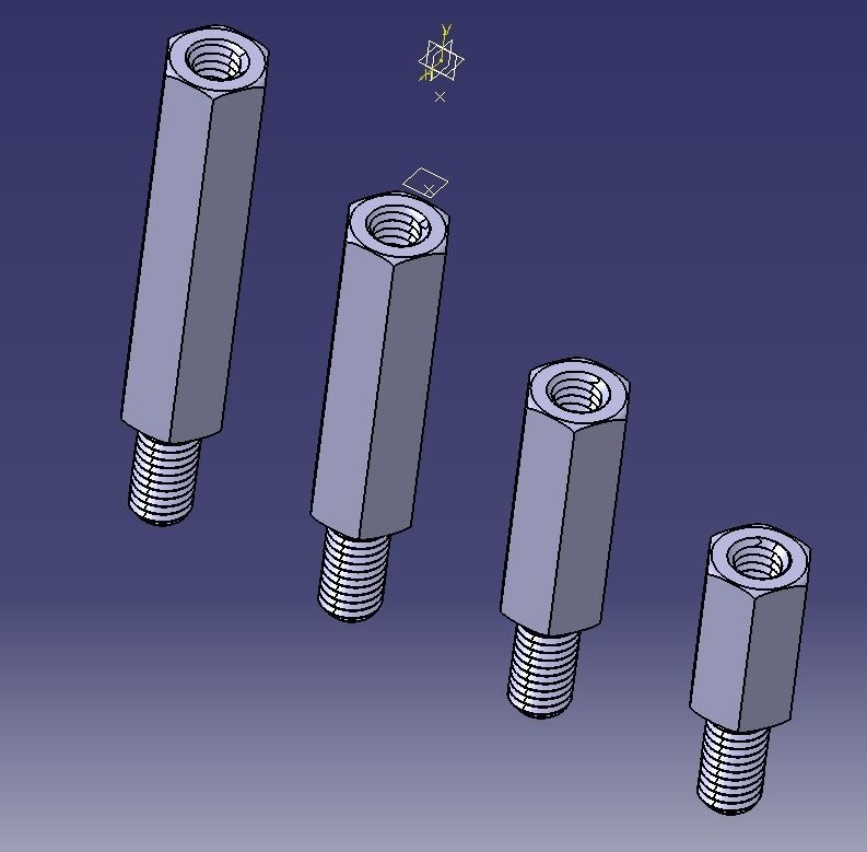 M14 Hexagonal Stud Male-Female Connector 3D print model_6