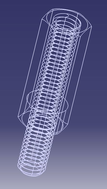 M14 Hexagonal Stud Male-Female Connector 3D print model_15