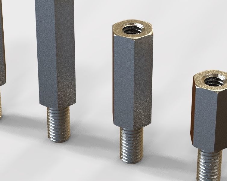 M14 Hexagonal Stud Male-Female Connector 3D print model_34