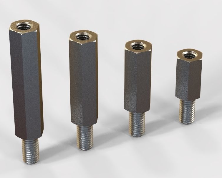 M14 Hexagonal Stud Male-Female Connector 3D print model_31