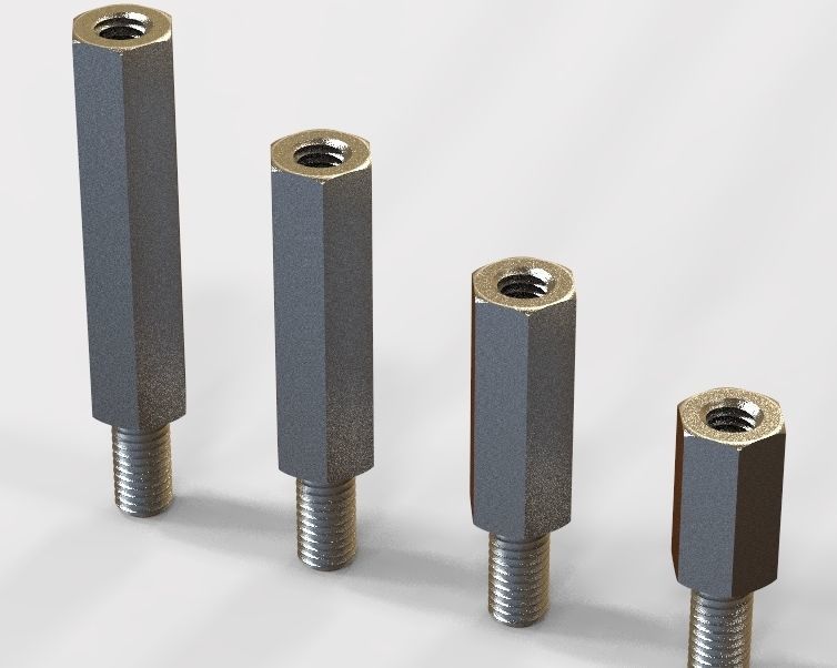 M14 Hexagonal Stud Male-Female Connector 3D print model_33