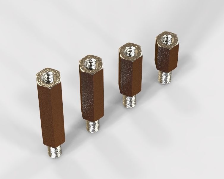 M14 Hexagonal Stud Male-Female Connector 3D print model_39
