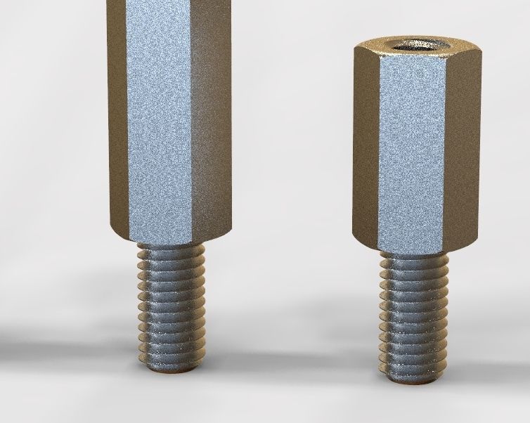 M14 Hexagonal Stud Male-Female Connector 3D print model_36