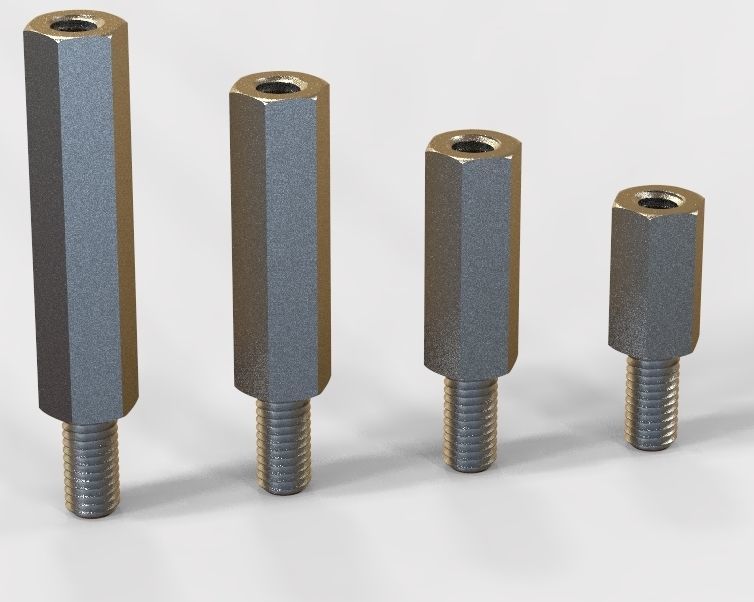 M14 Hexagonal Stud Male-Female Connector 3D print model_32