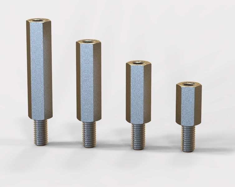 M14 Hexagonal Stud Male-Female Connector 3D print model_37