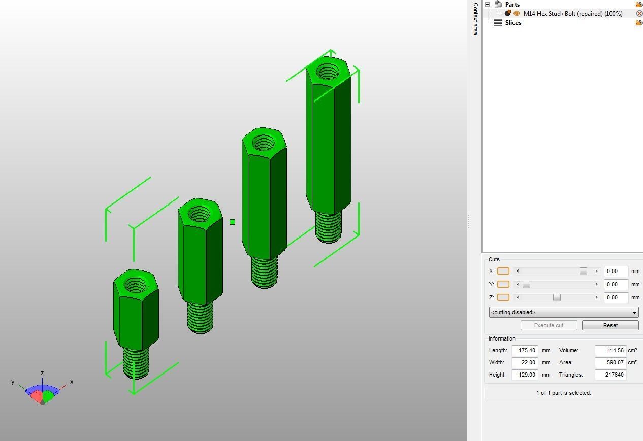 M14 Hexagonal Stud Male-Female Connector 3D print model_17