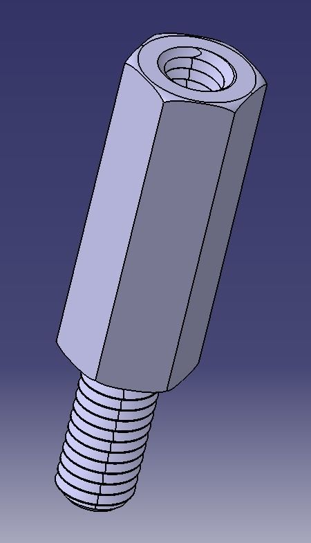 M14 Hexagonal Stud Male-Female Connector 3D print model_16