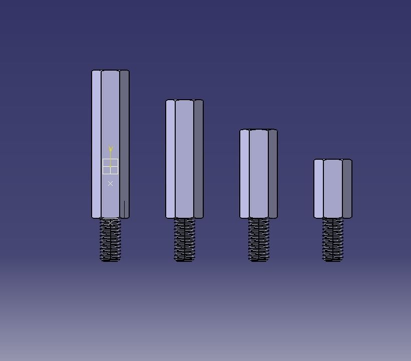 M14 Hexagonal Stud Male-Female Connector 3D print model_2