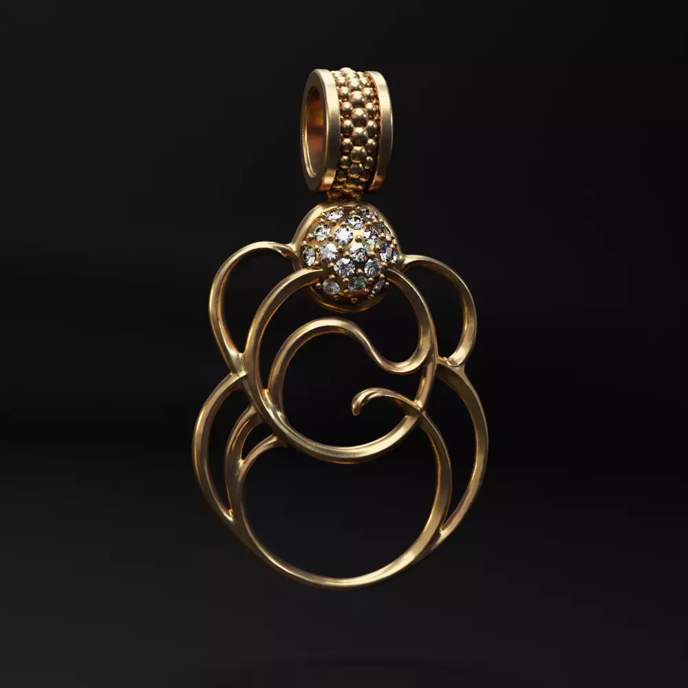 Pendant Gothic Decorative - Chronos 3D print model_0