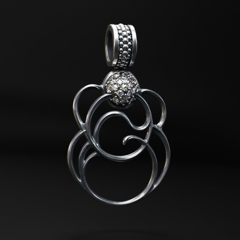 Pendant Gothic Decorative - Chronos 3D print model_2