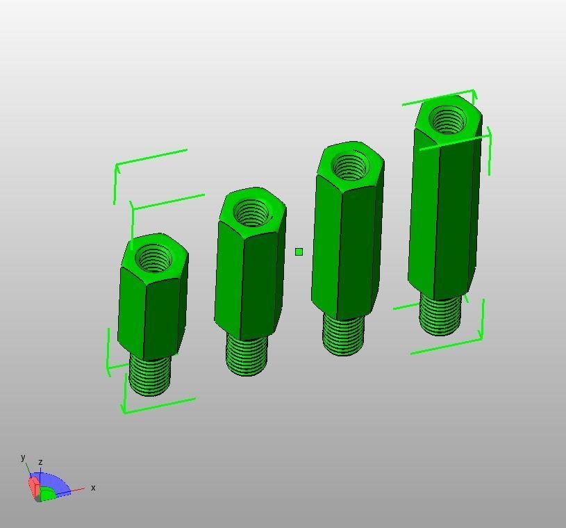 M20 Hexagonal Stud Male-Female Connector 3D print model_21