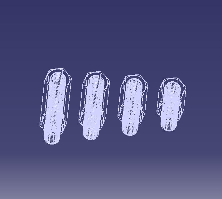 M20 Hexagonal Stud Male-Female Connector 3D print model_12