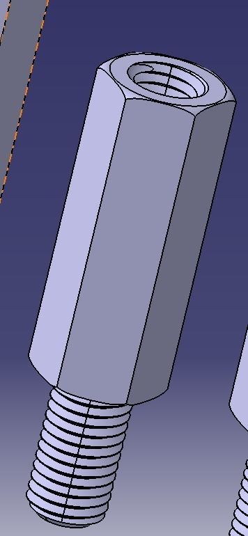 M20 Hexagonal Stud Male-Female Connector 3D print model_17