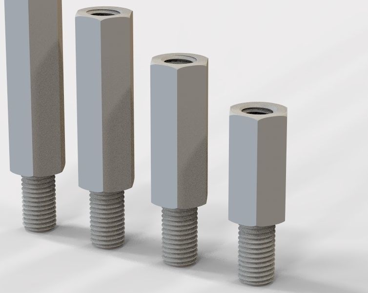 M20 Hexagonal Stud Male-Female Connector 3D print model_30