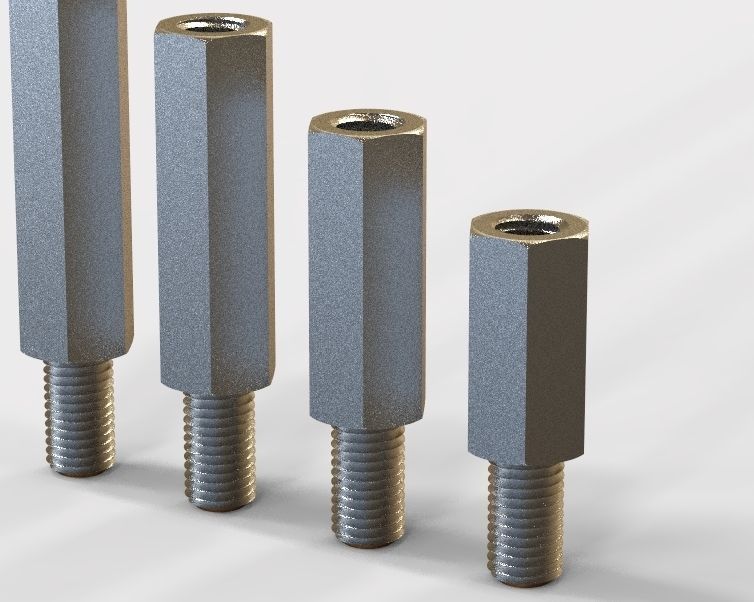 M20 Hexagonal Stud Male-Female Connector 3D print model_31