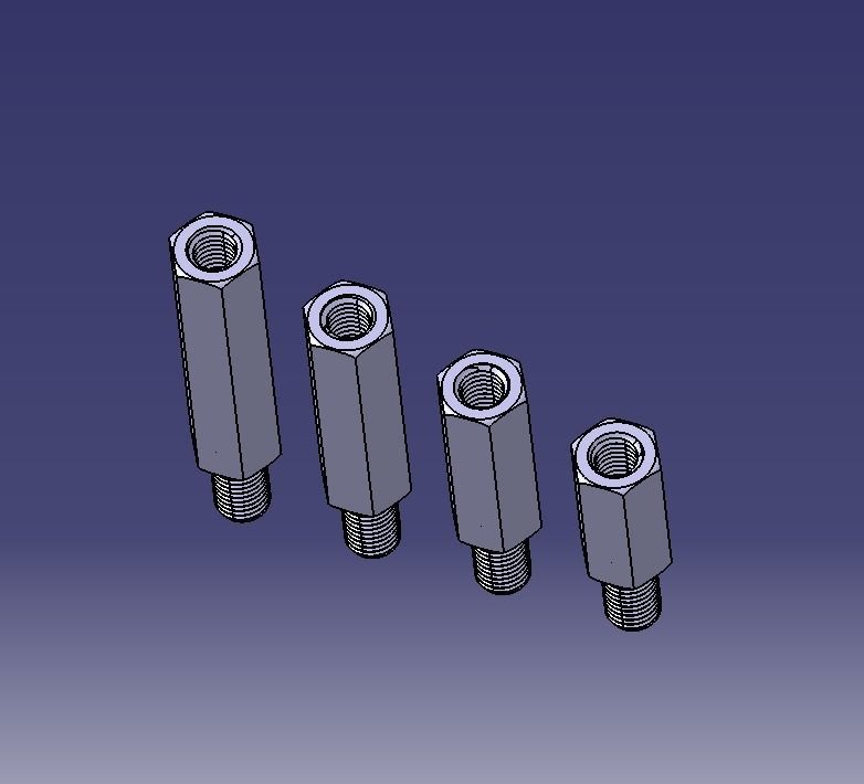 M20 Hexagonal Stud Male-Female Connector 3D print model_24