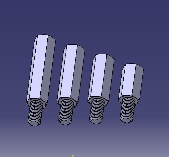 M20 Hexagonal Stud Male-Female Connector 3D print model_9