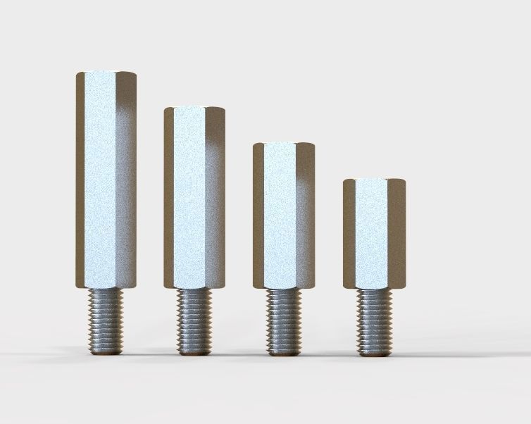 M20 Hexagonal Stud Male-Female Connector 3D print model_33