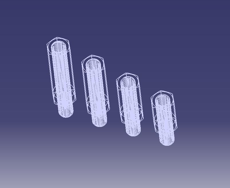 M20 Hexagonal Stud Male-Female Connector 3D print model_25