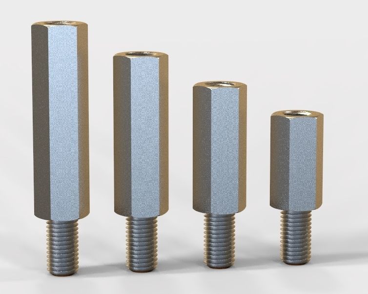 M20 Hexagonal Stud Male-Female Connector 3D print model_35