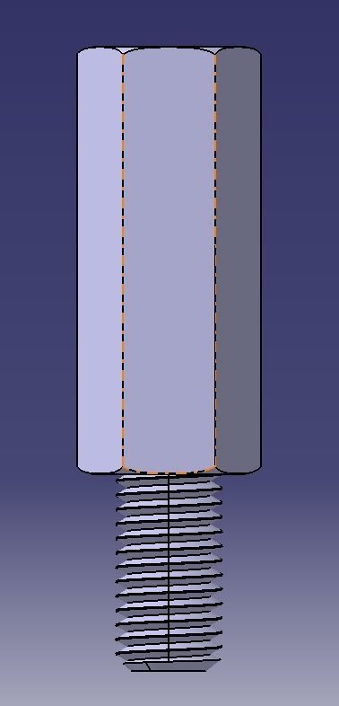 M20 Hexagonal Stud Male-Female Connector 3D print model_13