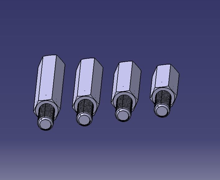 M20 Hexagonal Stud Male-Female Connector 3D print model_11