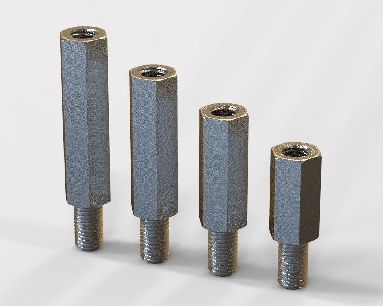 M20 Hexagonal Stud Male-Female Connector 3D print model_37