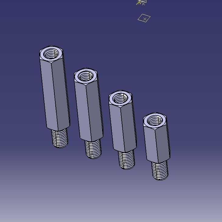 M20 Hexagonal Stud Male-Female Connector 3D print model_5